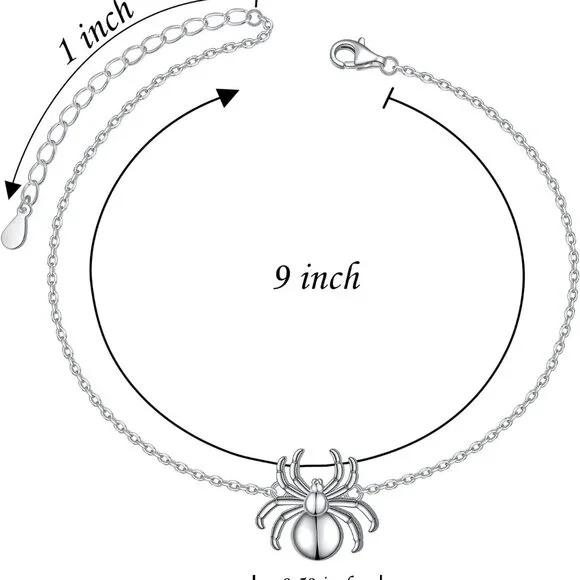 Anklet for Women S925 Sterling Silver Adjustable Foot Evil Eye Starfish Heart Be - Picture 5 of 6